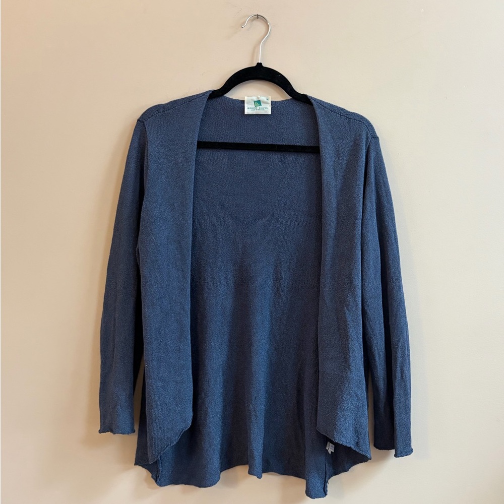 Kolor Knits Ireland Vintage Cotton Blend Open Front Long Sleeve Cardigan Sweater